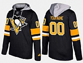 Penguins Men's Customized Name And Number Black Adidas Hoodie
